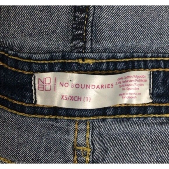 Womens XS Y2K Denim Shortall Cuffed Overalls Bibs Country Cowgirl‎ Southwestern - Picture 7 of 8